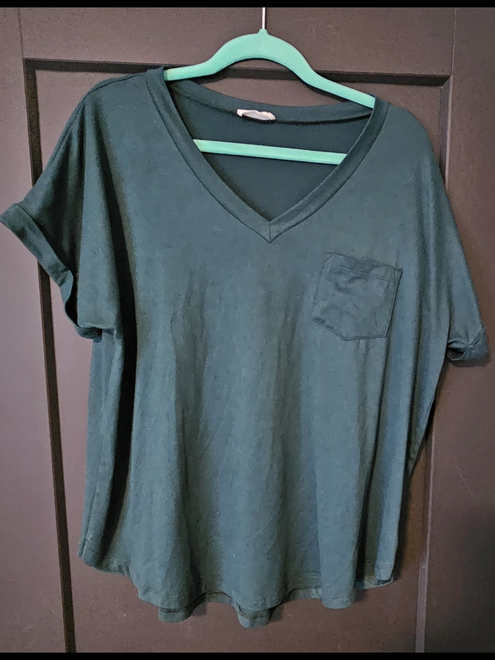 mittoshop Women's V-Neck Short Sleeve Tee - Teal Green